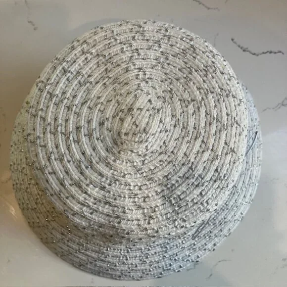 Disney Parks Mickey Mouse Straw Bucket Hat Silver/White Adult 57cm Mickey Icon - Picture 11 of 12